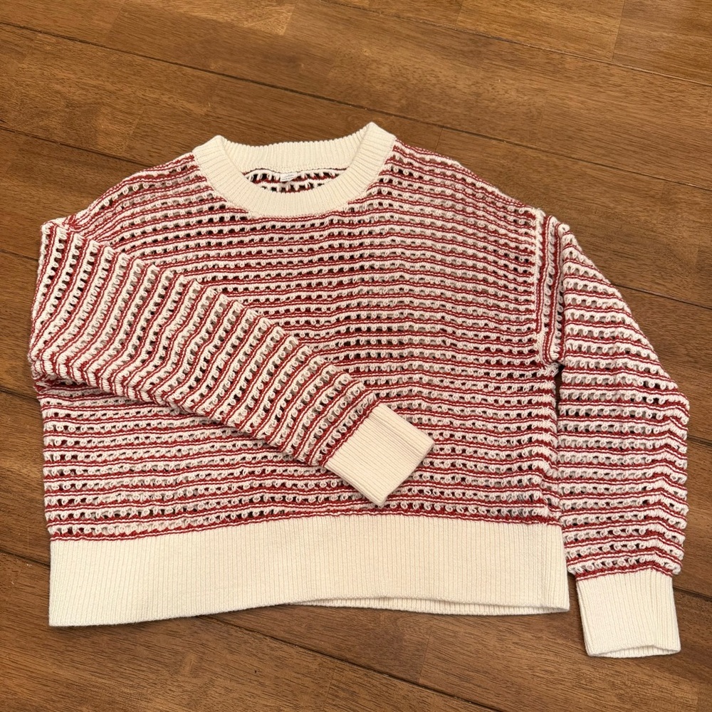 Old Navy Red and White Striped Sweater